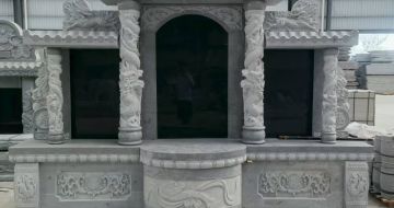 榆林 芝麻灰高档墓碑，土墓，可定制
