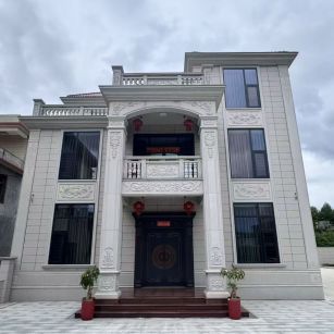 榆林 芝麻白石材别墅干挂案例展示