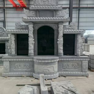 榆林 芝麻灰高档墓碑，土墓，可定制