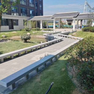 榆林 芝麻灰小区坐凳&栏杆安装效果