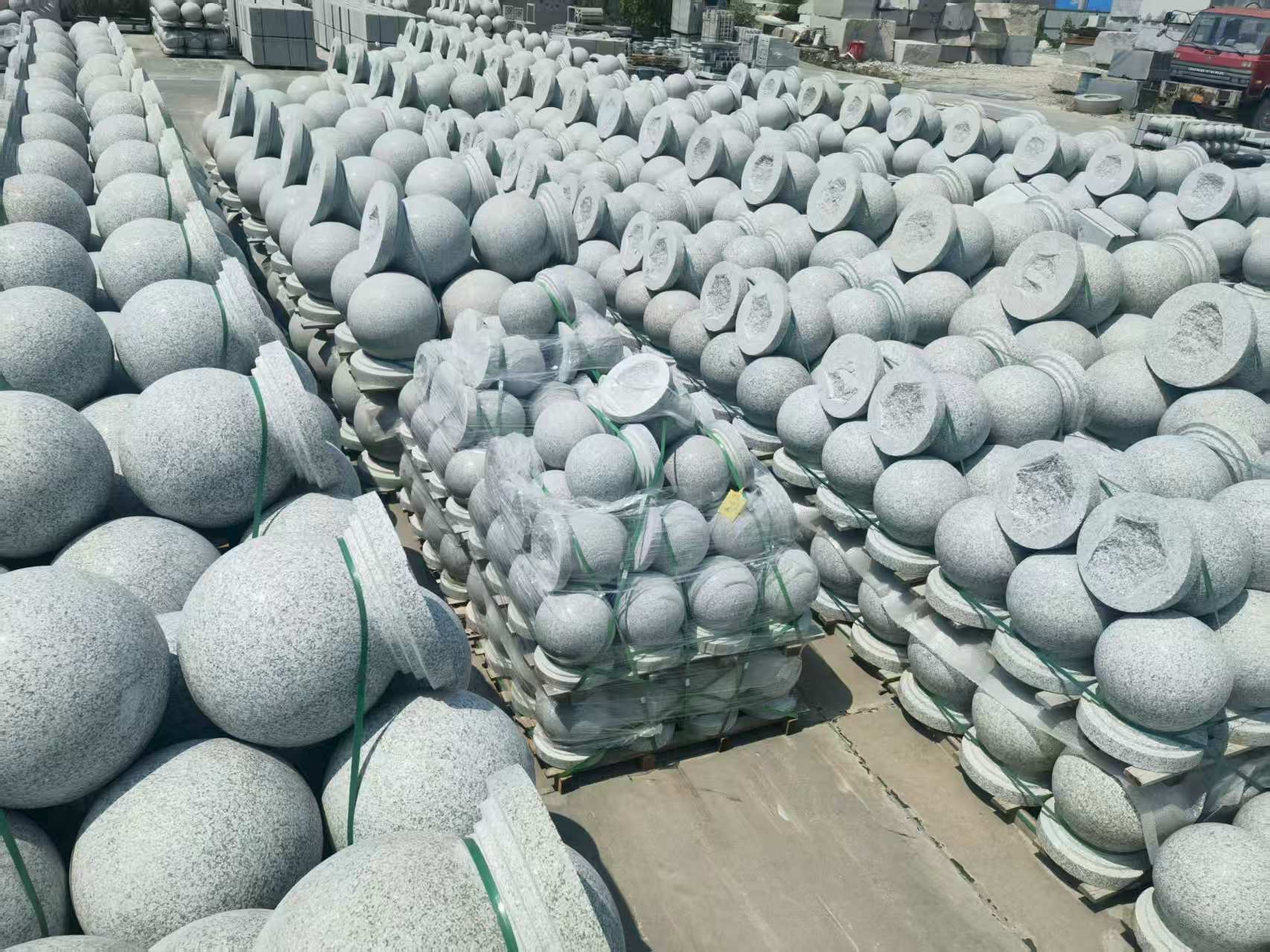 榆林 花岗岩实心圆球，石球，挡车球，挡车石，车止石，路障石。