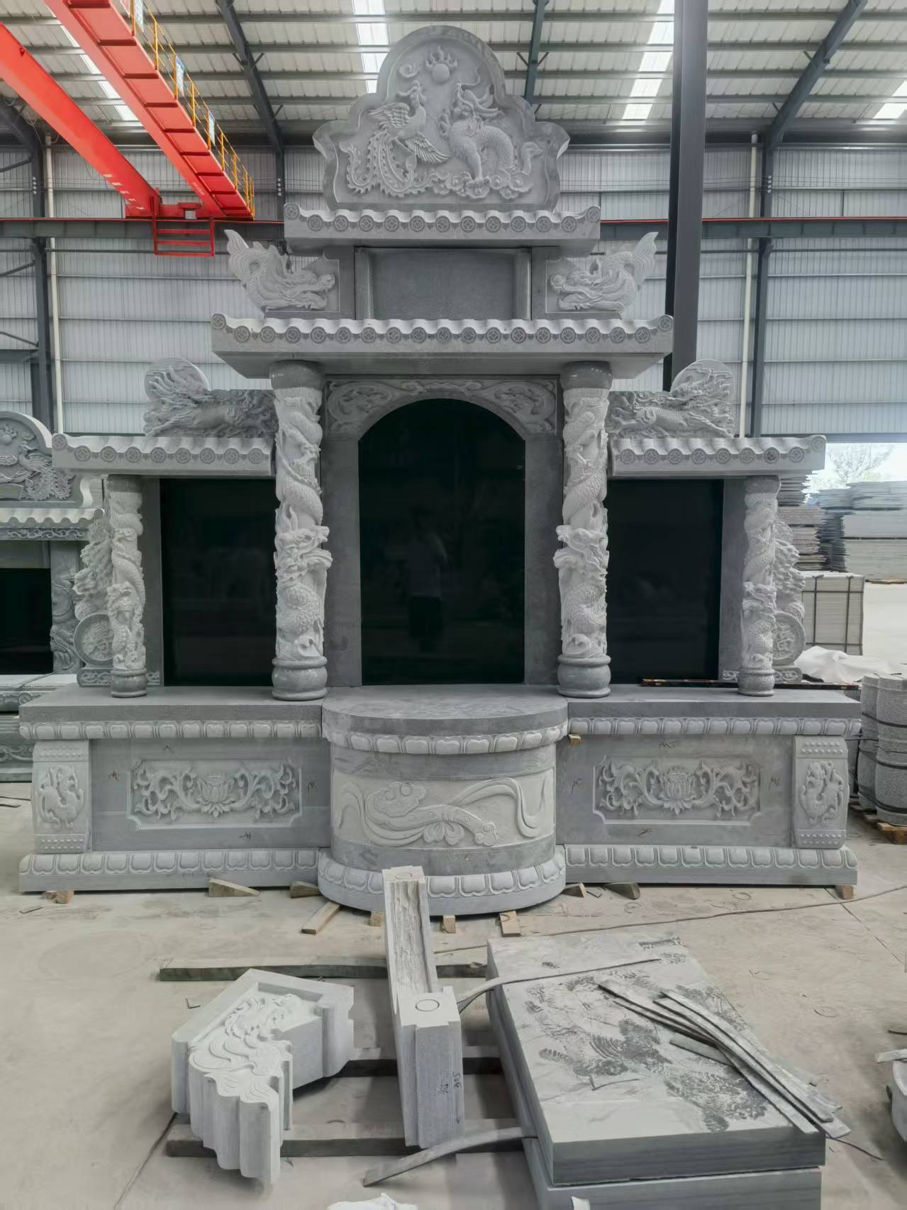 榆林 芝麻灰高档墓碑，土墓，可定制