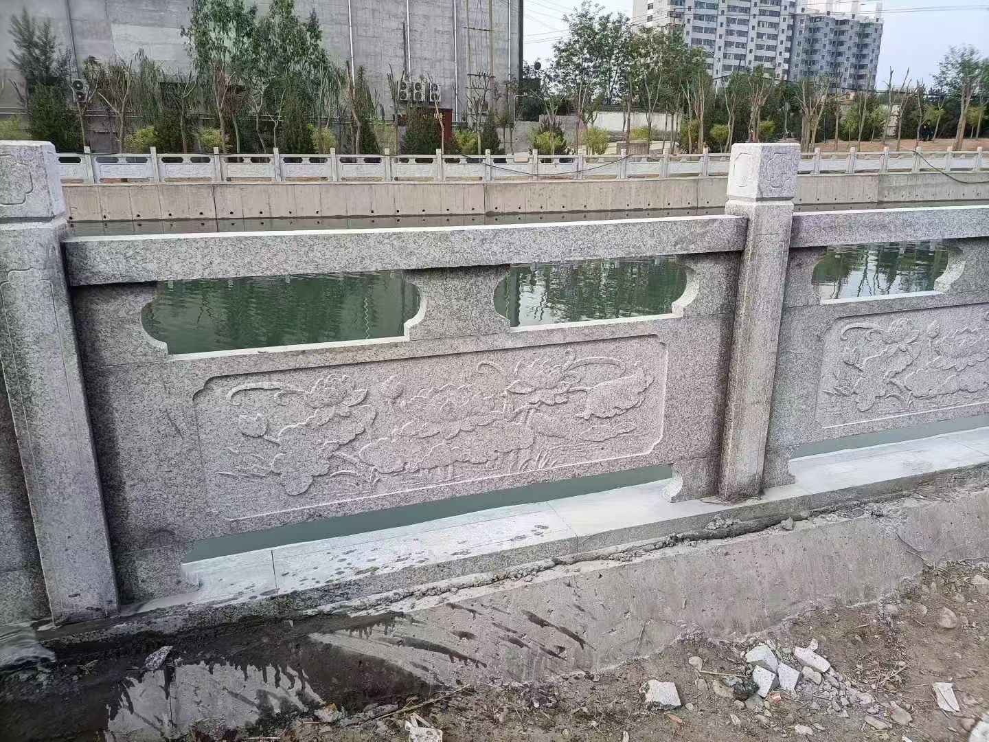 榆林 芙蓉白大花桥梁、河道,石材栏杆、围栏、护栏